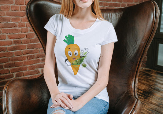 Women's Carrot T-shirt Black by ZealforTee