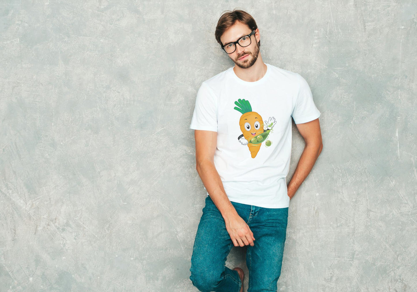 Men's Round Neck Carrot T-shirt Black by ZealforTee