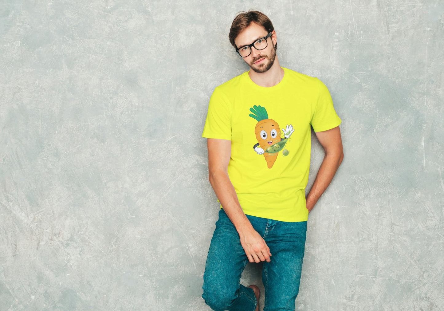 Men's Round Neck Carrot T-shirt Black by ZealforTee