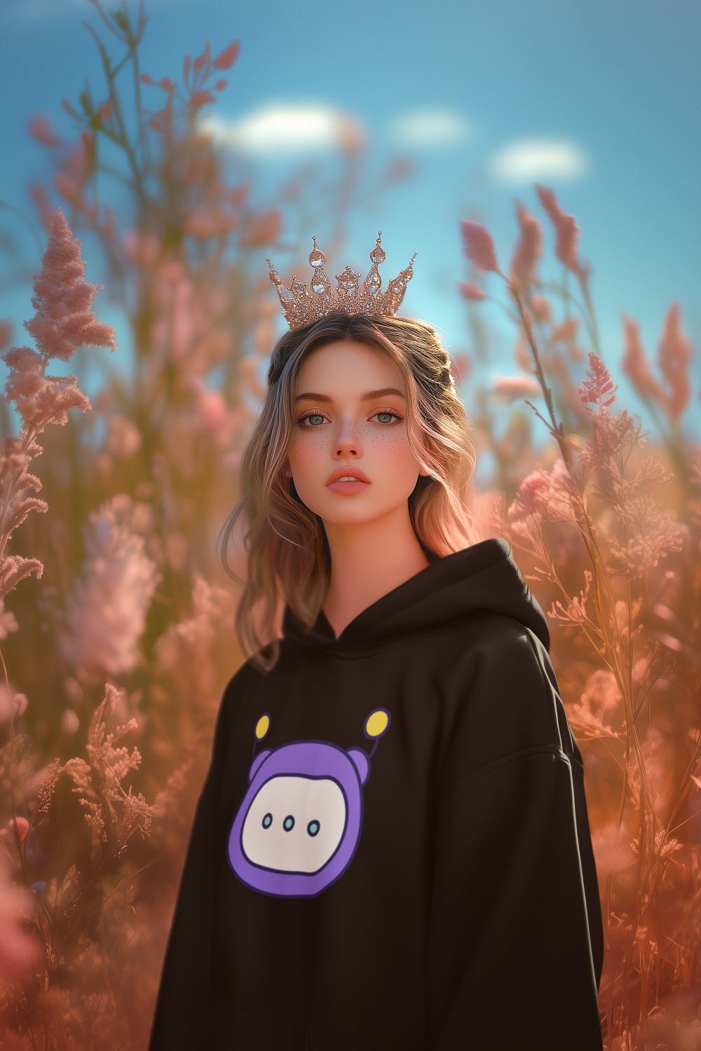 Women's Tech Chatbot Hoodies sweatshirt Black by ZealforTee