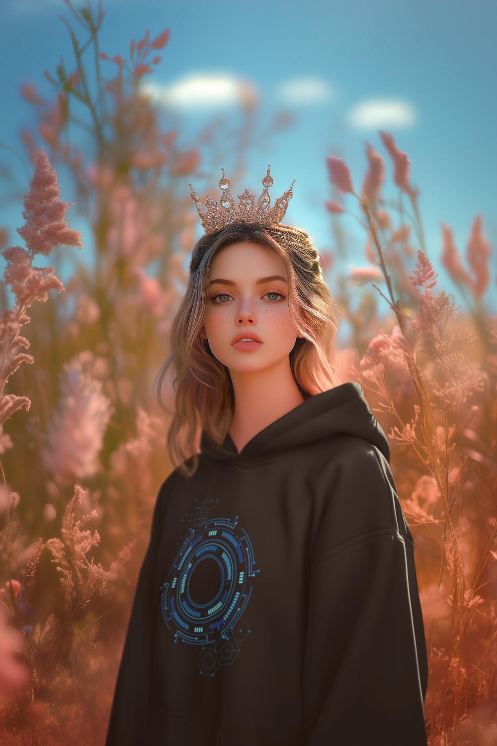 Women's Circle Vector Hoodies White by ZealforTee