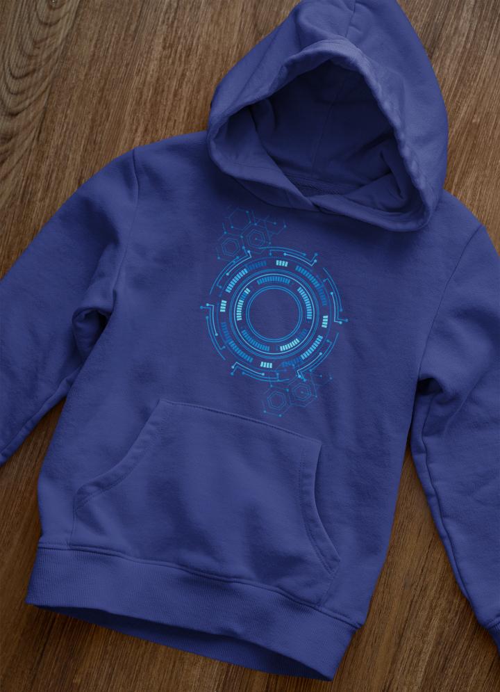 Women's Circle Vector Hoodies Black by ZealforTee