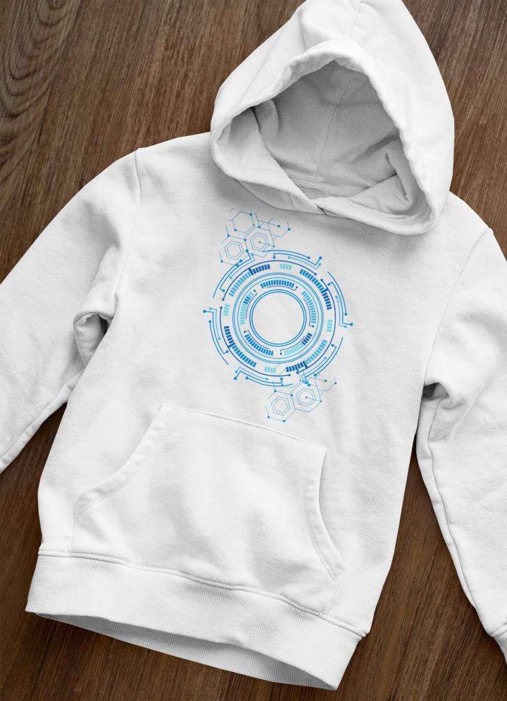 Women's Circle Vector Hoodies White by ZealforTee