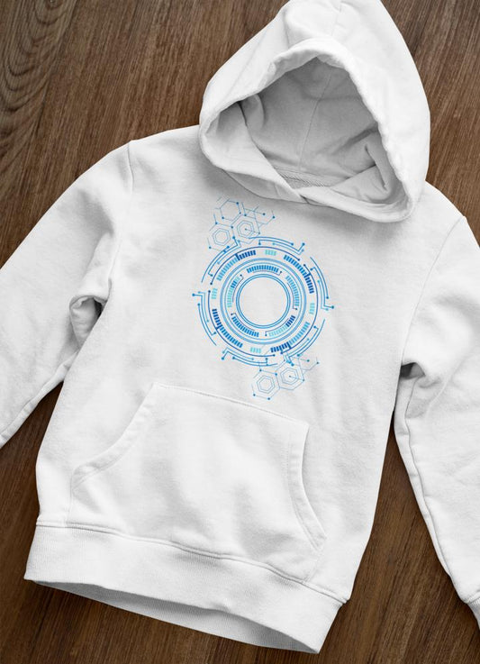 Women's Circle Vector Hoodies White by ZealforTee