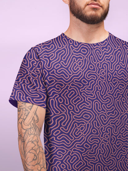 Men's All Over Print Maze Pattern T-shirt