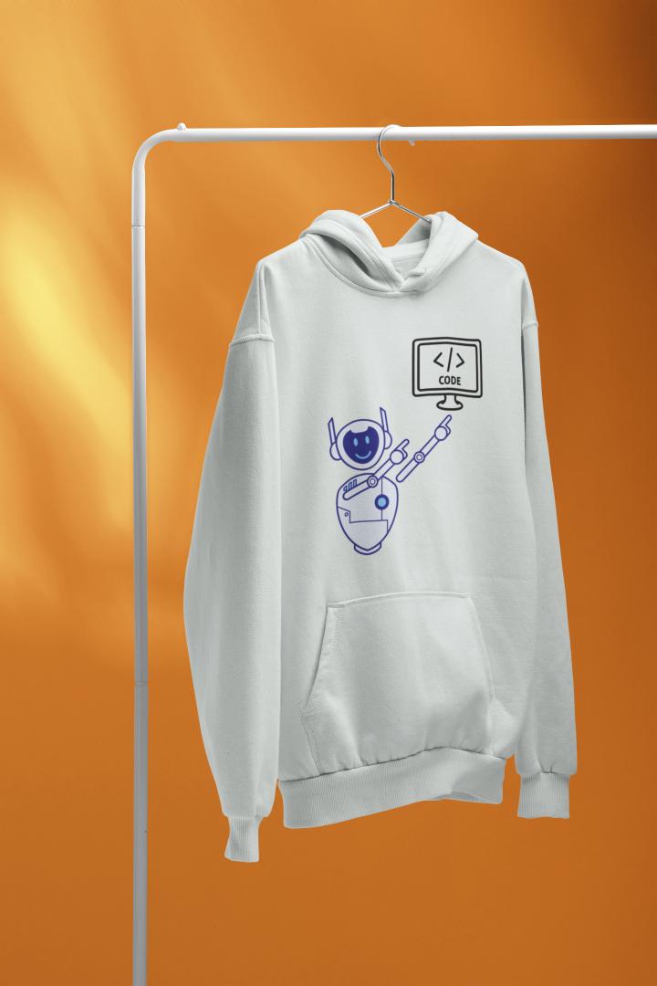 Men's Coding Oversized Hooded Sweatshirt White by ZealforTee