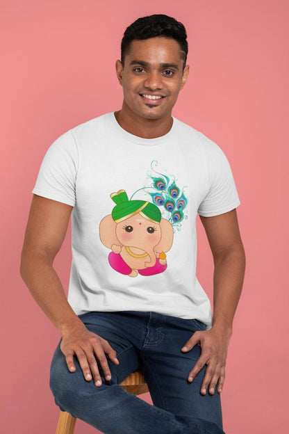 Men's Ganesh Chaturthi T-shirt White by ZealforTee