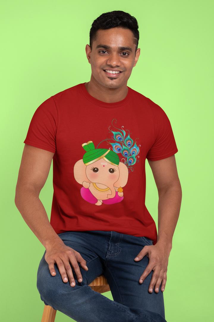 Men's Ganesh Chaturthi T-shirt White by ZealforTee
