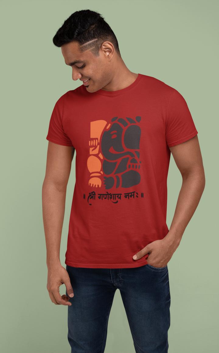 Men's Ganesh Chaturthi T-shirt White by ZealforTee