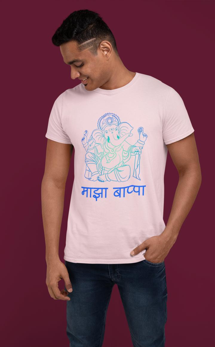 Men's Ganesh Chaturthi T-shirt Light Pink by ZealforTee