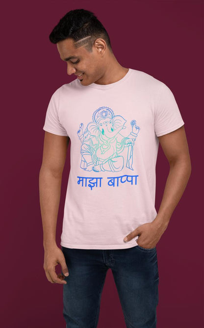 Men's Ganesh Chaturthi T-shirt Light Pink by ZealforTee