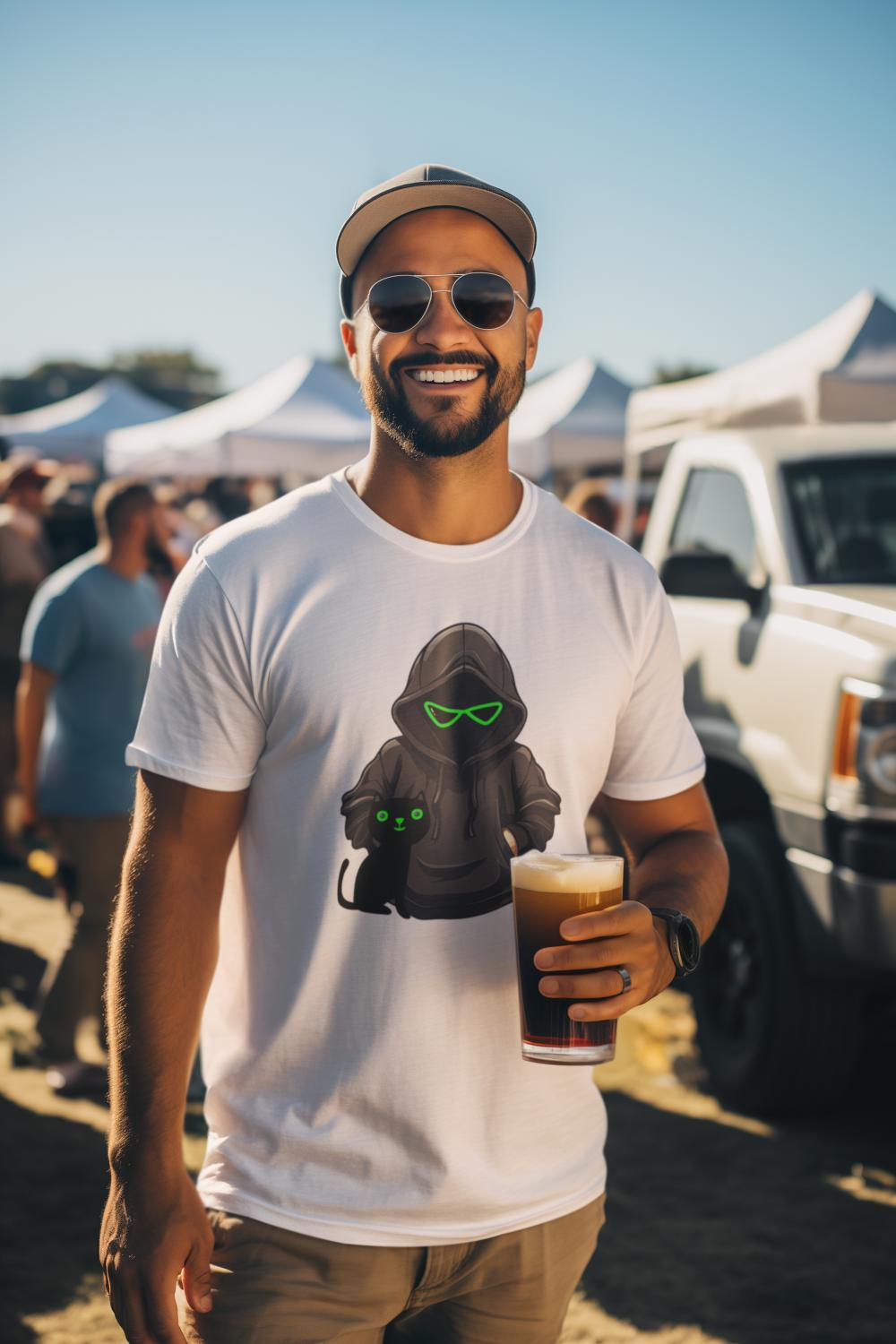 Men's Black Cat T-shirt Black by ZealforTee