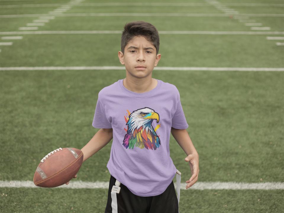 Kid's Colorful Eagle Unisex Tshirt White by ZealforTee