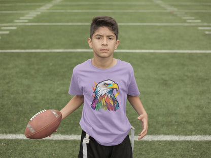 Kid's Colorful Eagle Unisex Tshirt White by ZealforTee