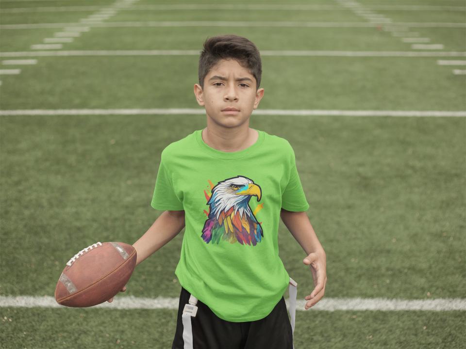 Kid's Colorful Eagle Unisex Tshirt White by ZealforTee