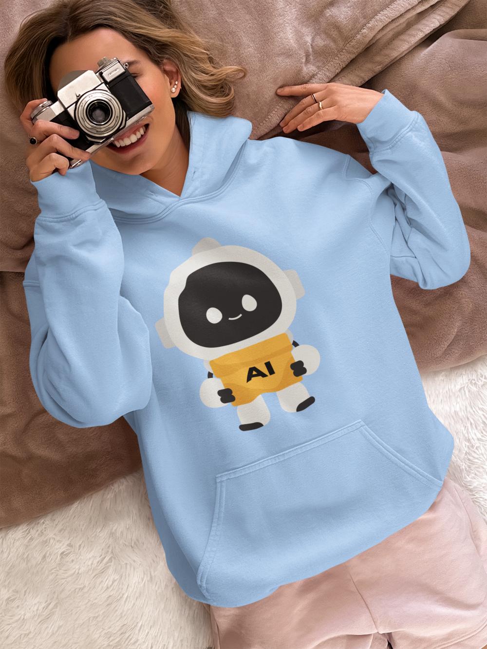 Women's Cute Robot Hoodies Mint by ZealforTee