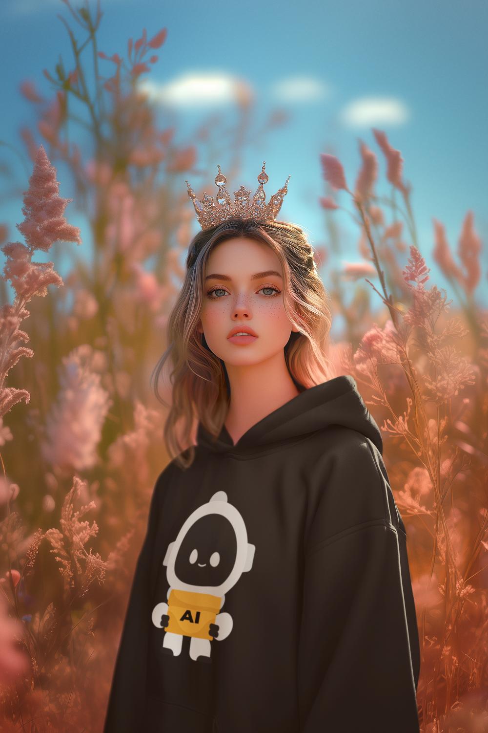 Women's Cute Robot Hoodies Baby Blue by ZealforTee