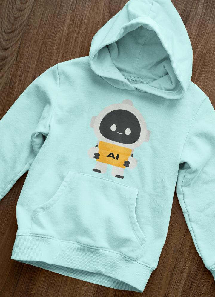Women's Cute Robot Hoodies Mint by ZealforTee