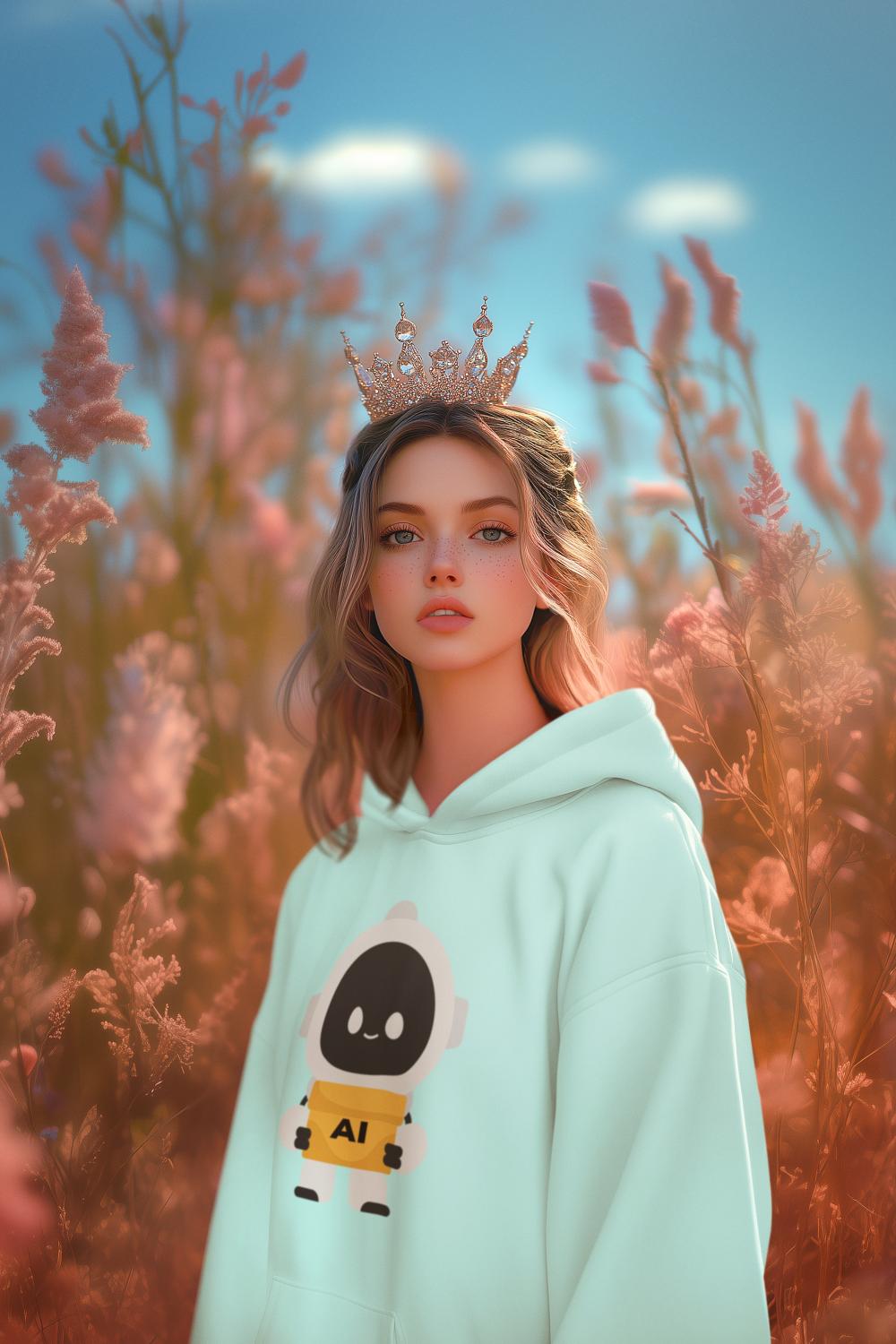 Women's Cute Robot Hoodies Mint by ZealforTee