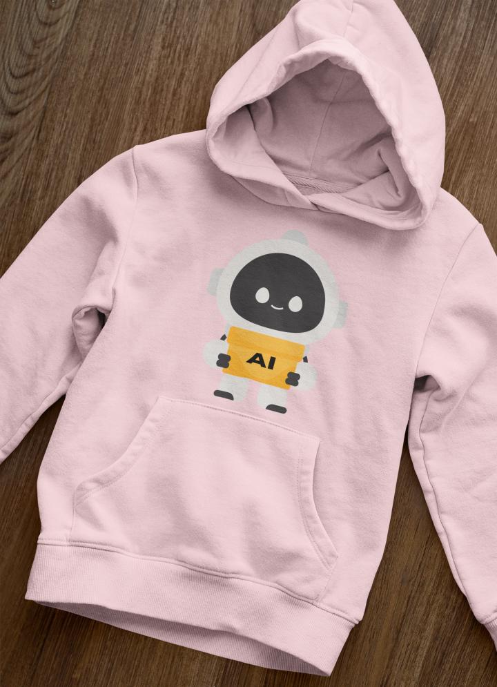 Women's Cute Robot Hoodies Baby Blue by ZealforTee