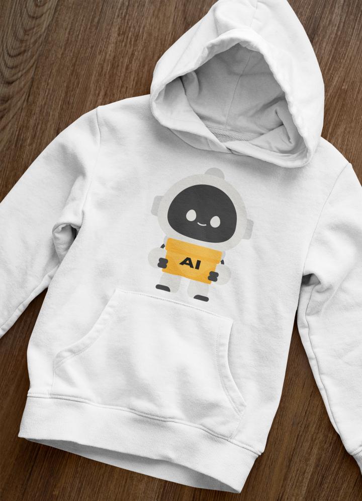 Women's Cute Robot Hoodies Black by ZealforTee
