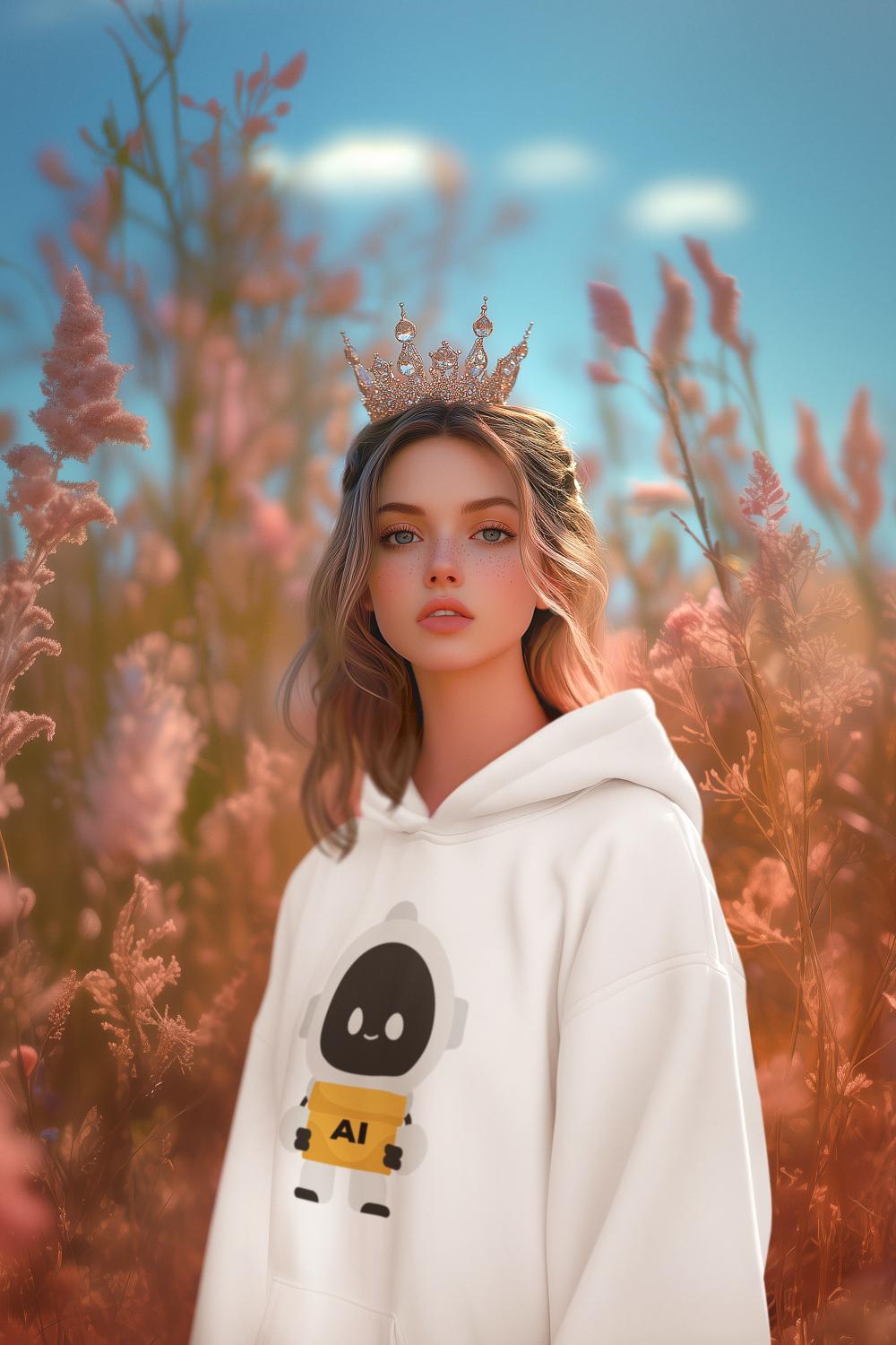 Women's Cute Robot Hoodies Black by ZealforTee