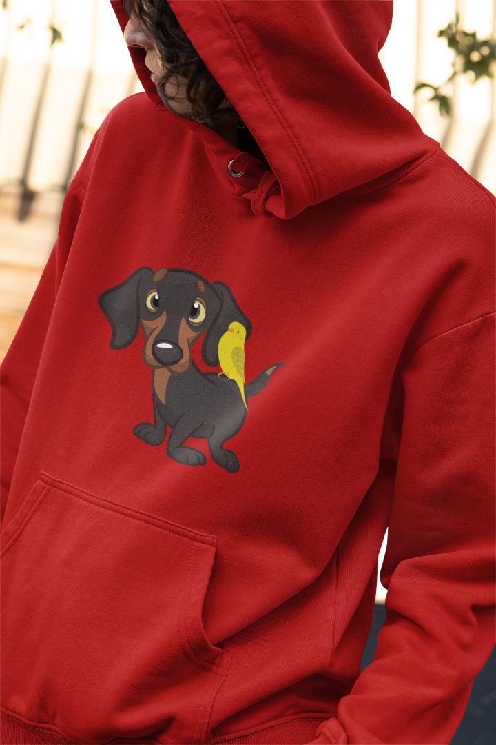 Men's Dachshund Hoodie Sweatshirt White by ZealforTee