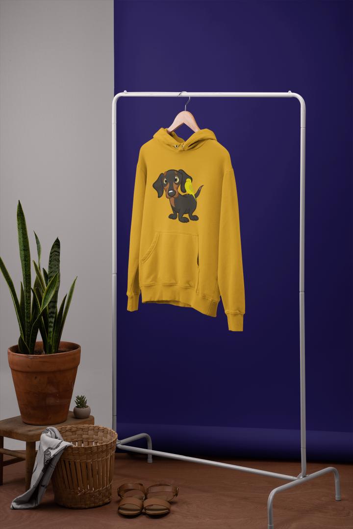 Men's Dachshund Hoodie Sweatshirt Red by ZealforTee