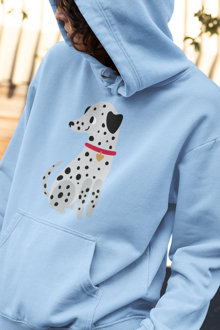 Men's Cute Dalmatian Hoodie Sweatshirt Royal Blue by ZealforTee