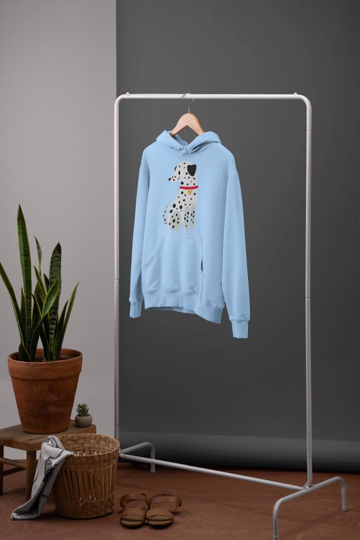 Men's Cute Dalmatian Hoodie Sweatshirt Light Baby Pink by ZealforTee