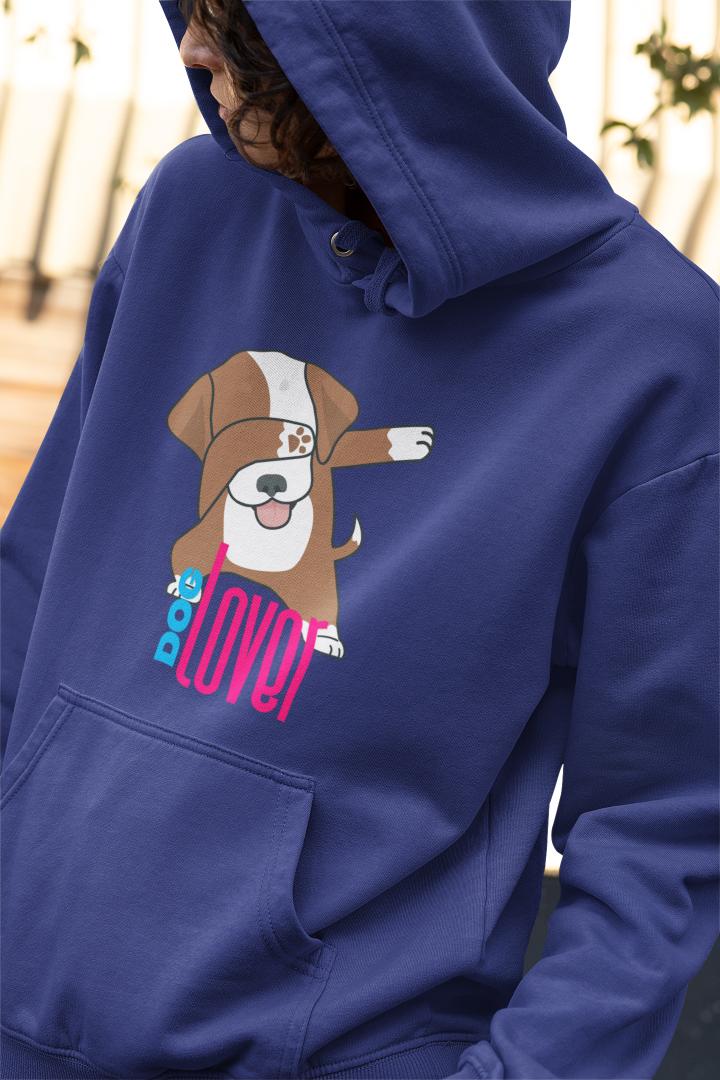 Men's Dog Lover Hoodie Sweatshirt Royal Blue by ZealforTee