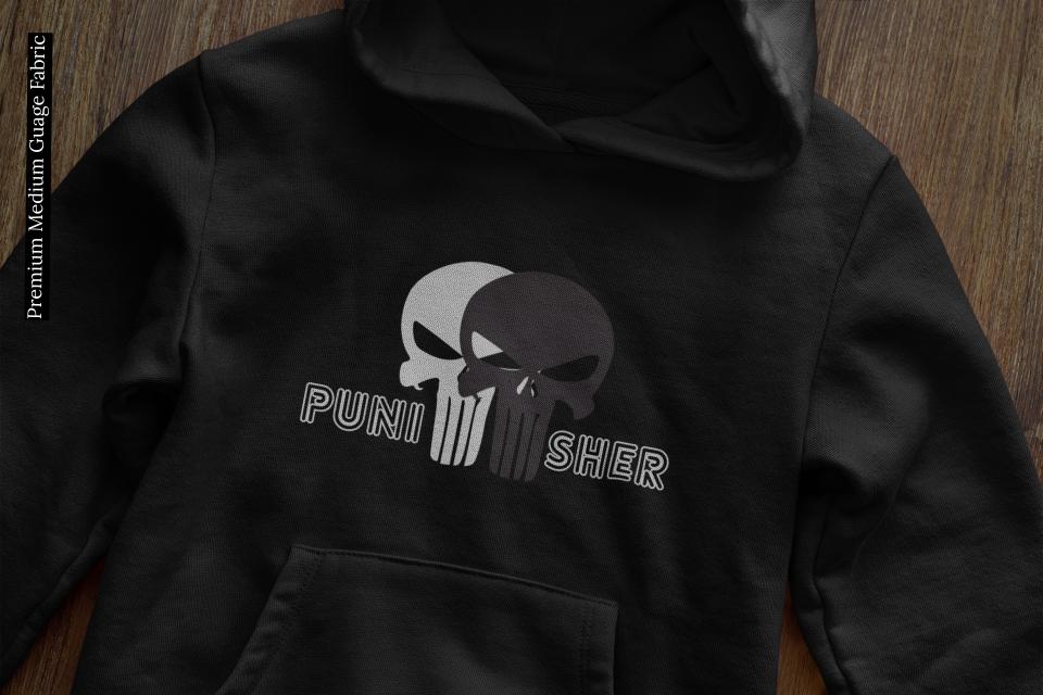 Men's Punisher Hooded Sweatshirt Black by ZealforTee