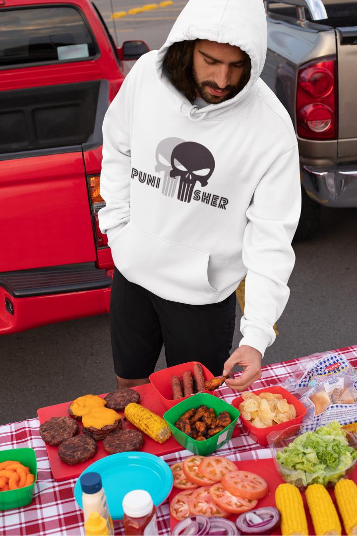 Men's Punisher Hooded Sweatshirt Black by ZealforTee