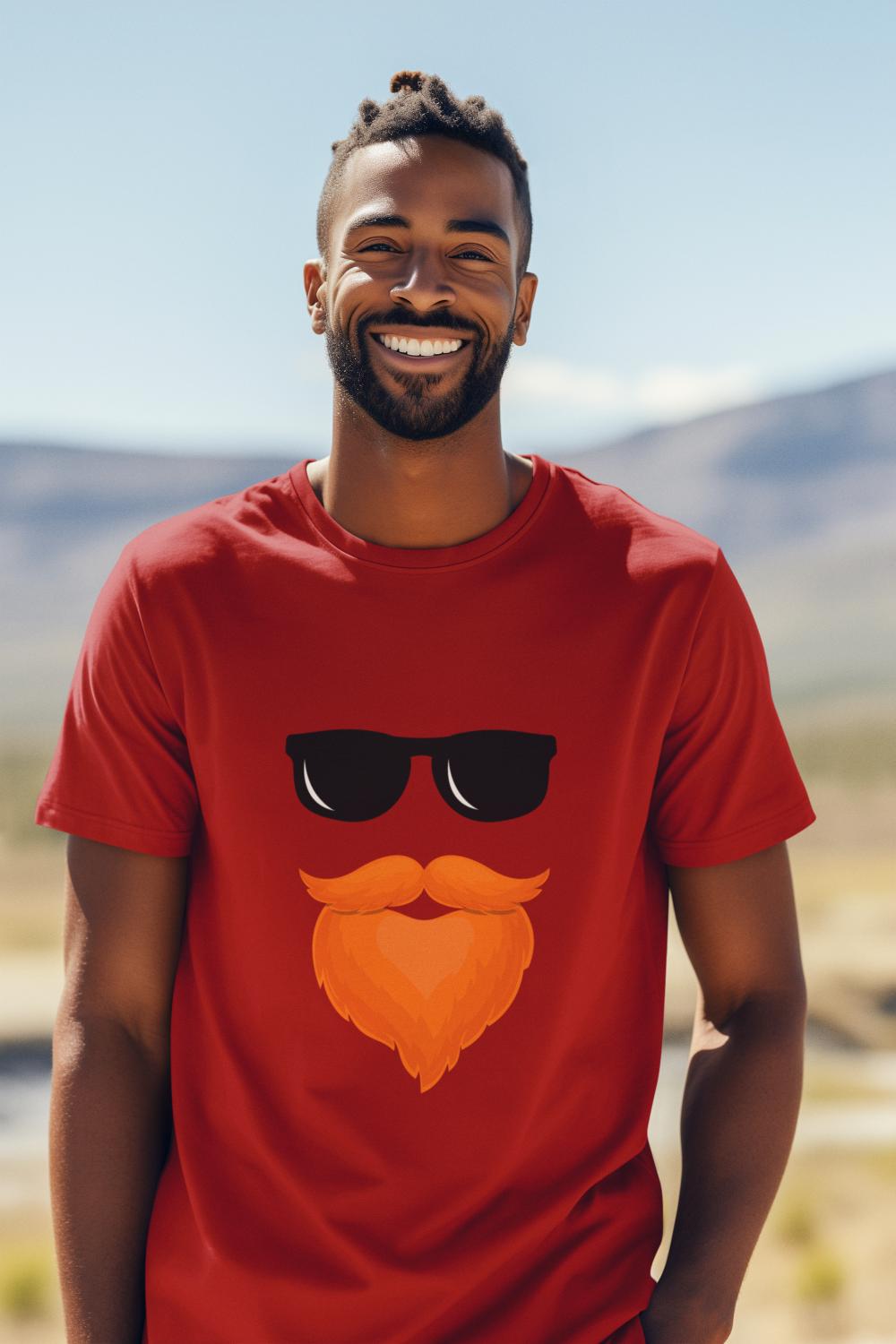 Men's Smart Beard T-shirt Red by ZealforTee
