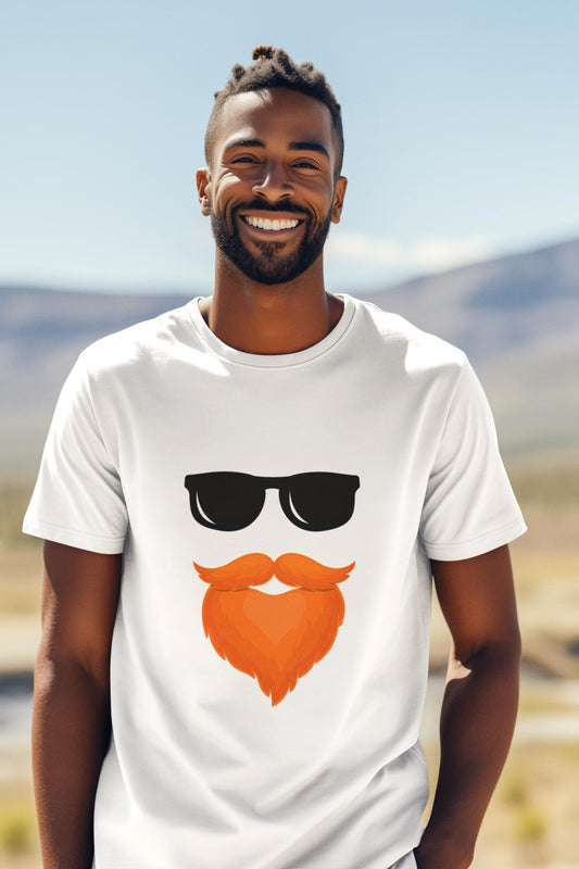 Men's Smart Beard T-shirt Red by ZealforTee