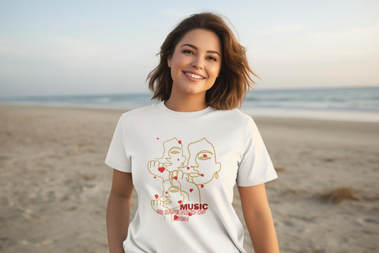 Women's High Music T-shirt White by ZealforTee