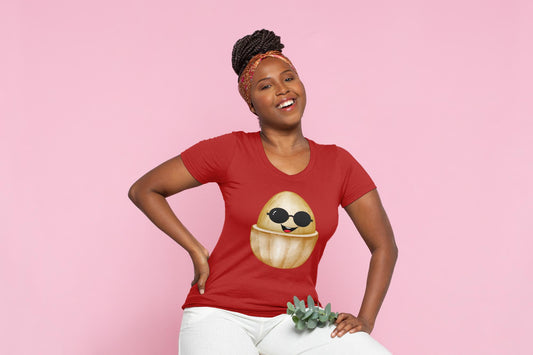 Women's Egg Smart T-shirt Red by ZealforTee
