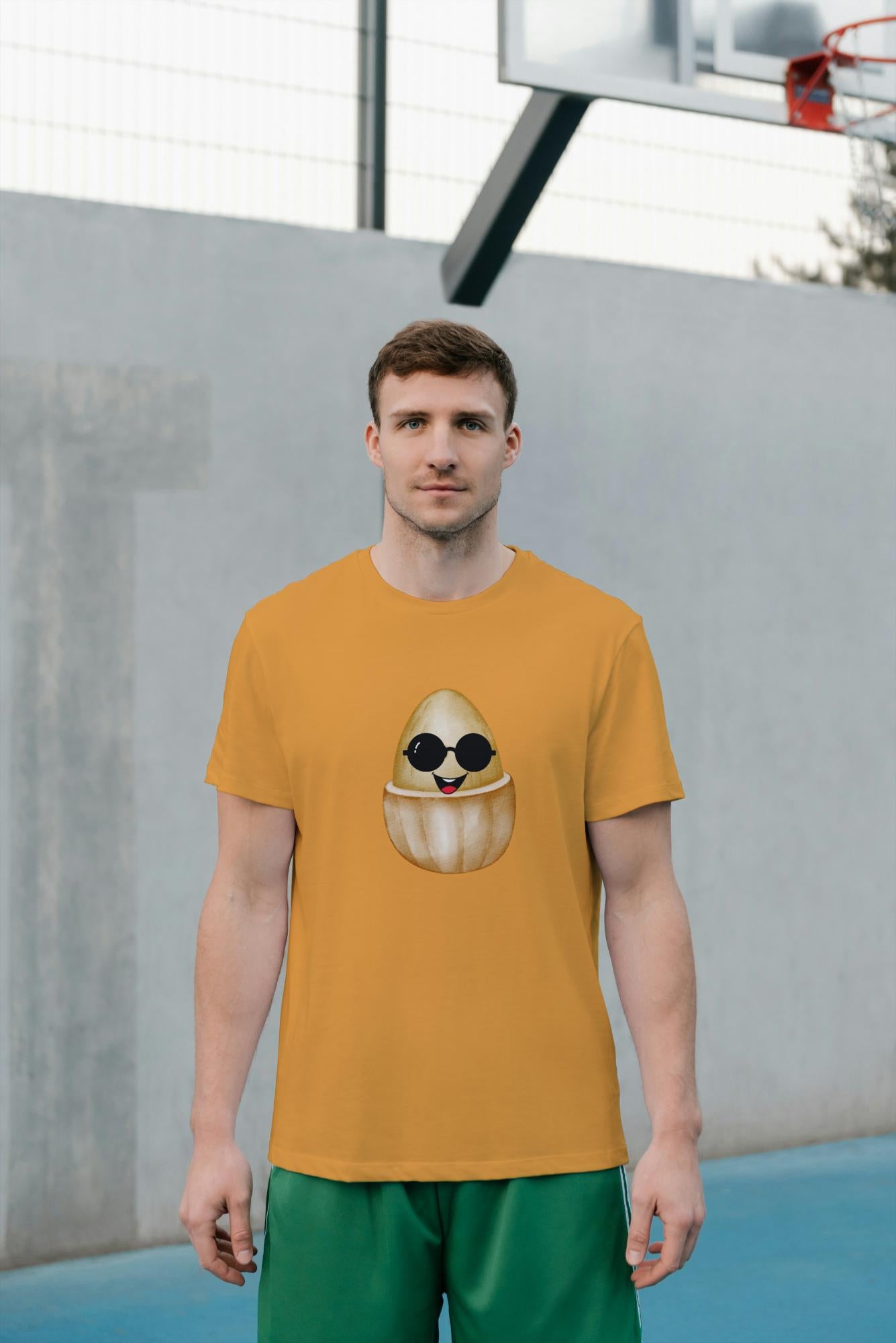 Men's Round Neck Egg Smart T-shirt Black by ZealforTee