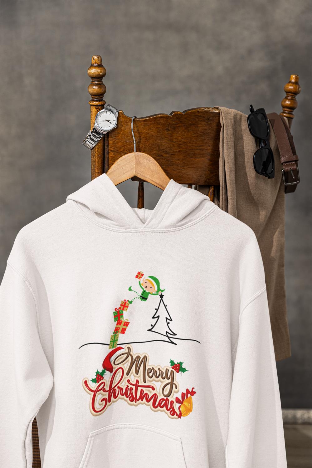 Women's Naughty Elf Hoodie White by ZealforTee