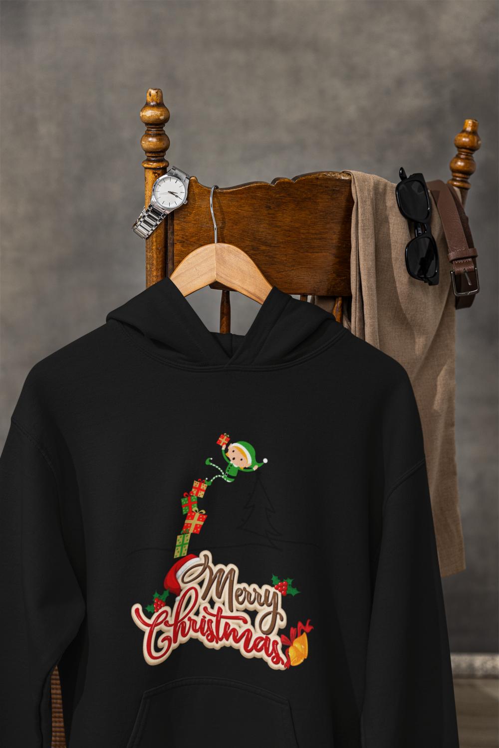 Women's Naughty Elf Hoodie Black by ZealforTee