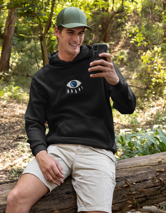Men Oversized Evil Eye Hoodies