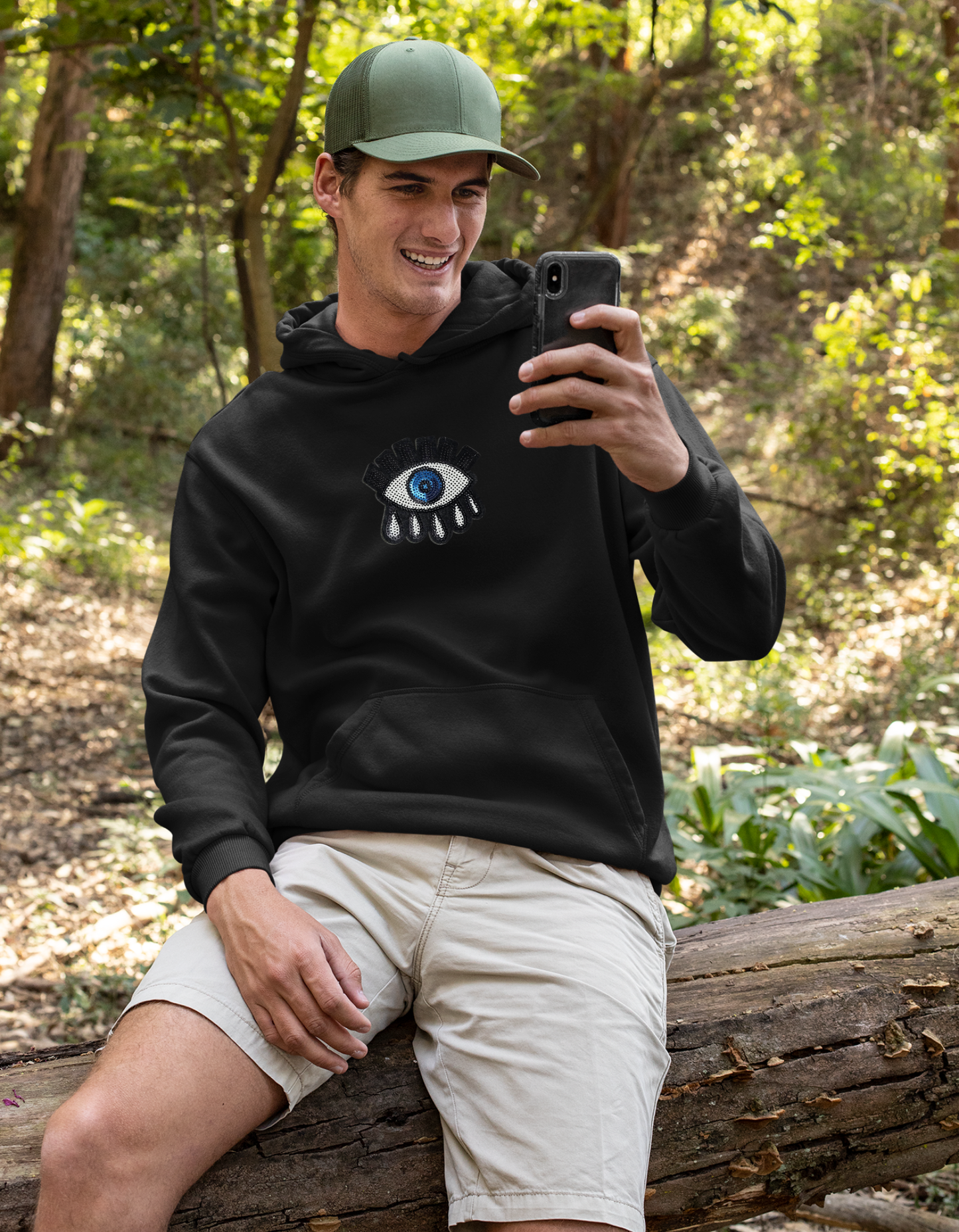 Men Oversized Evil Eye Hoodies