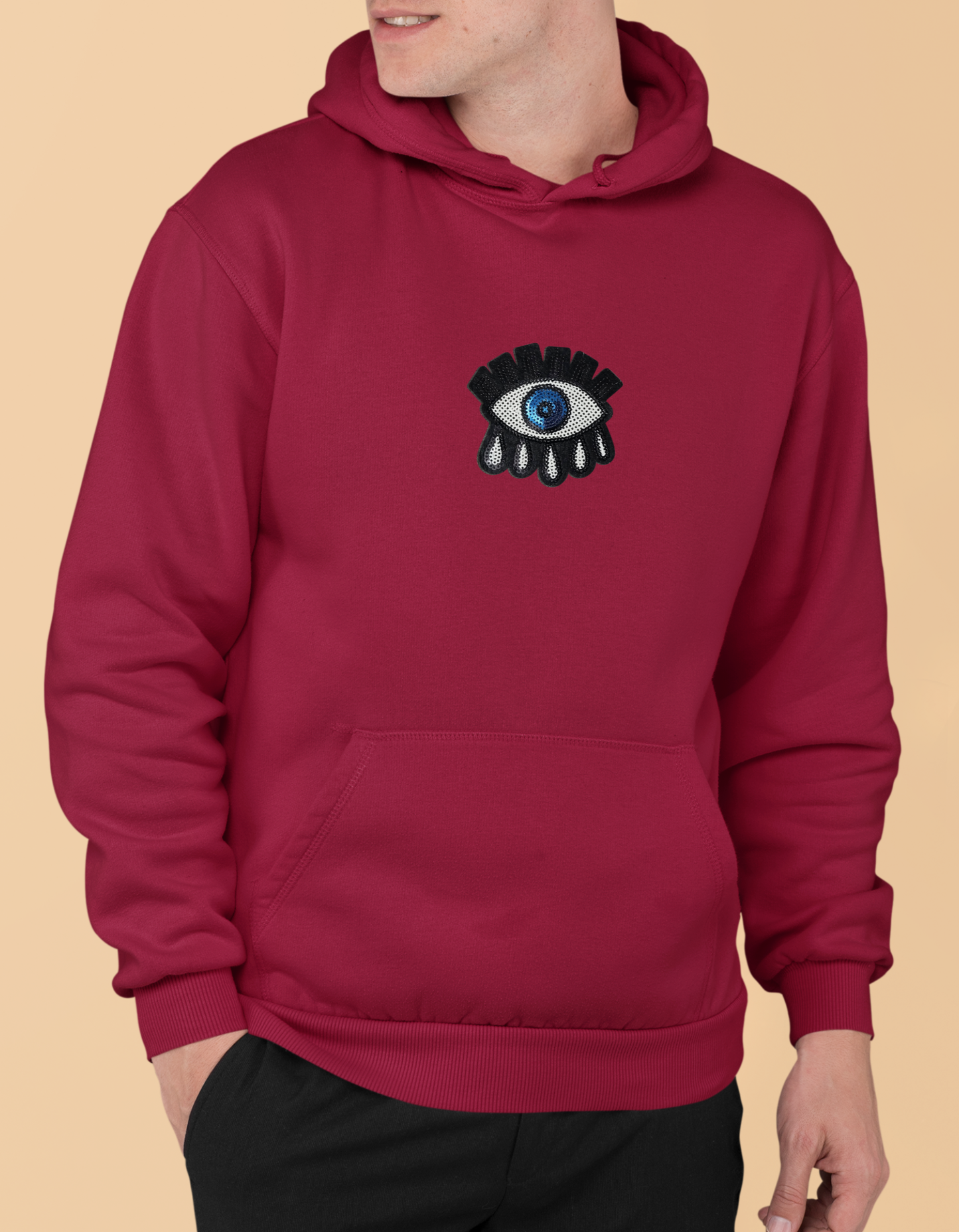 Men Oversized Evil Eye Hoodies