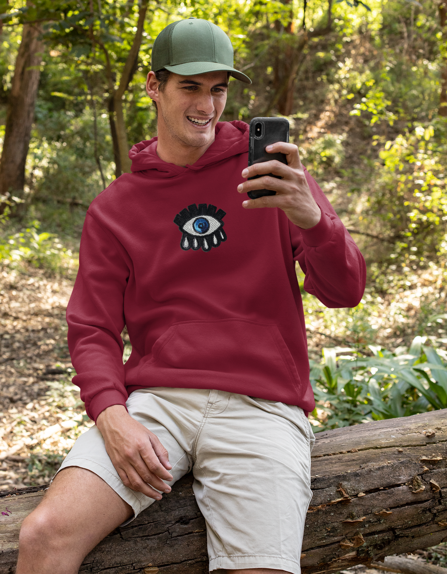 Men Oversized Evil Eye Hoodies