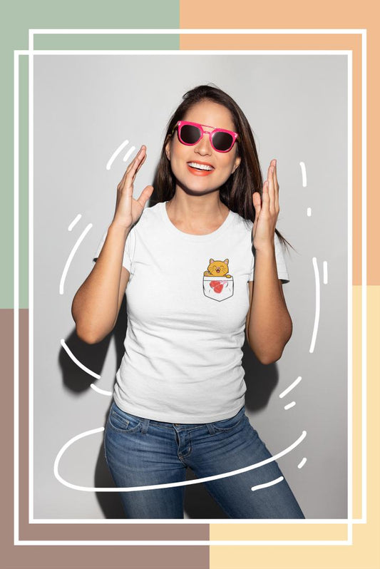 Women's Pocket Lion T-shirt Black by ZealforTee