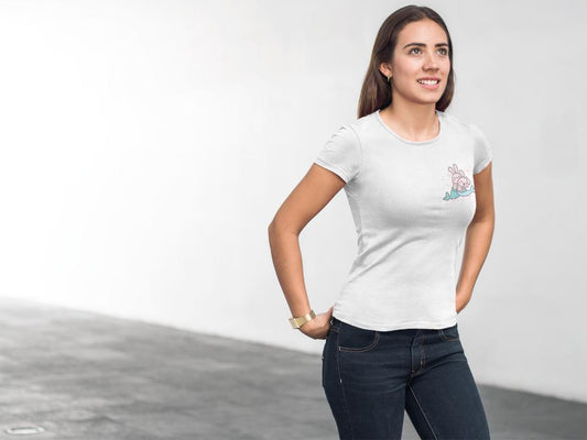 Women's Mermaid Pocket Print T-shirt Black by ZealforTee