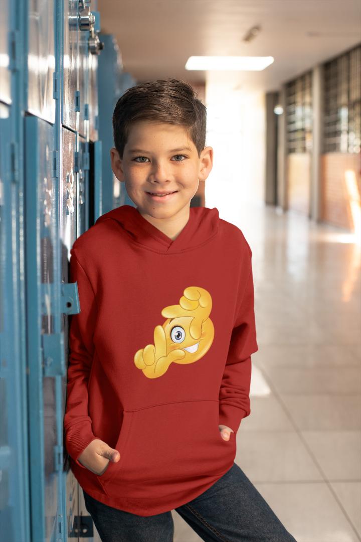 Boy's Frame of Finger Hoodie Sweatshirt Black by ZealforTee