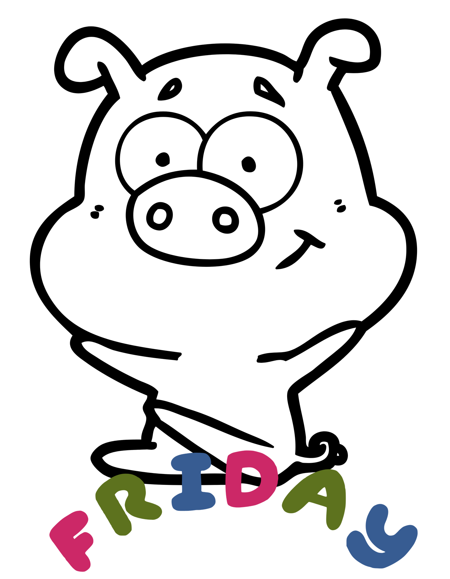 Kid's Piggy Friday Unisex T-shirt White by ZealforTee