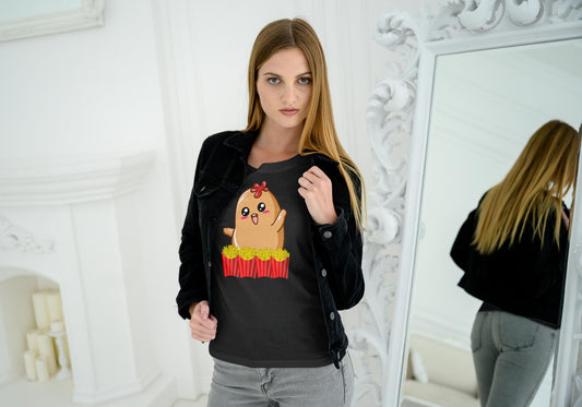 Women's French Fries T-shirt Red by ZealforTee