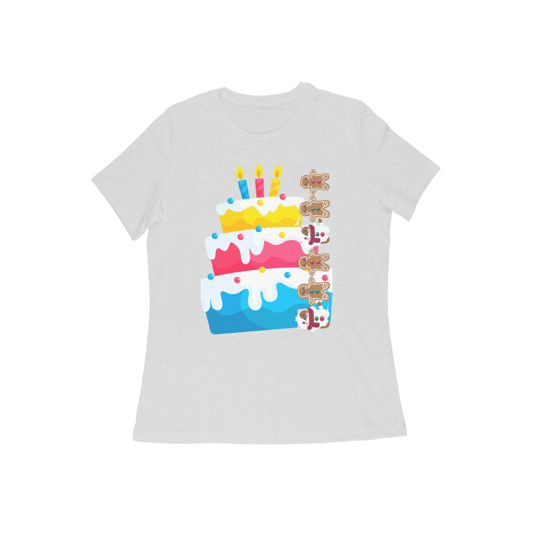 Women's Round Neck Cake T-shirt Royal Blue by ZealforTee